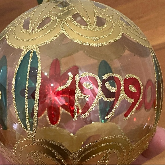 Vintage1999-2000 WATERFORD Holiday Heirlooms Celebration Ball Handblown Ornament - Picture 9 of 16